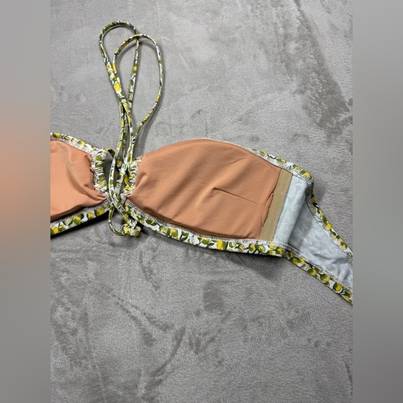 NWT J.Crew X Liberty Eliza’s Yellow White Floral Halter Tie Neck Bikini Top L - Picture 12 of 16
